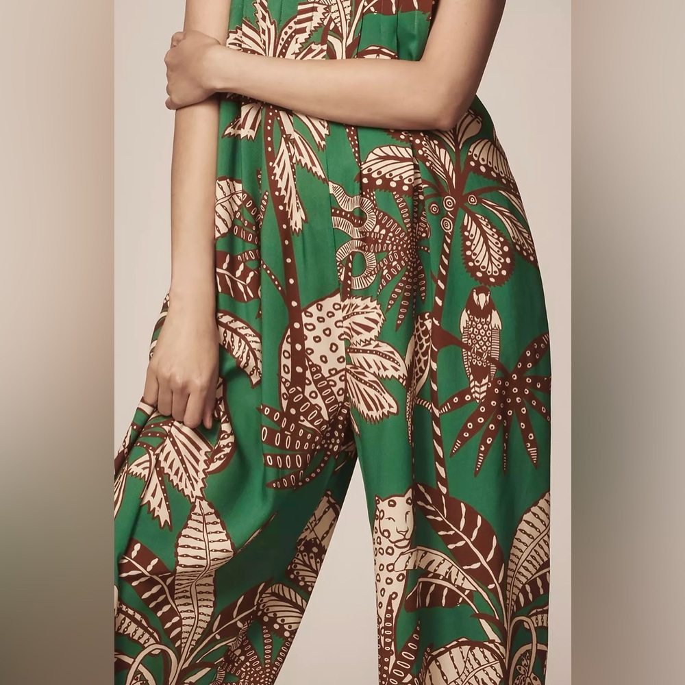 FARM Rio x Anthropologie Waistless Amazonia Printed Jumpsuit Size Small NWT - Picture 5 of 13
